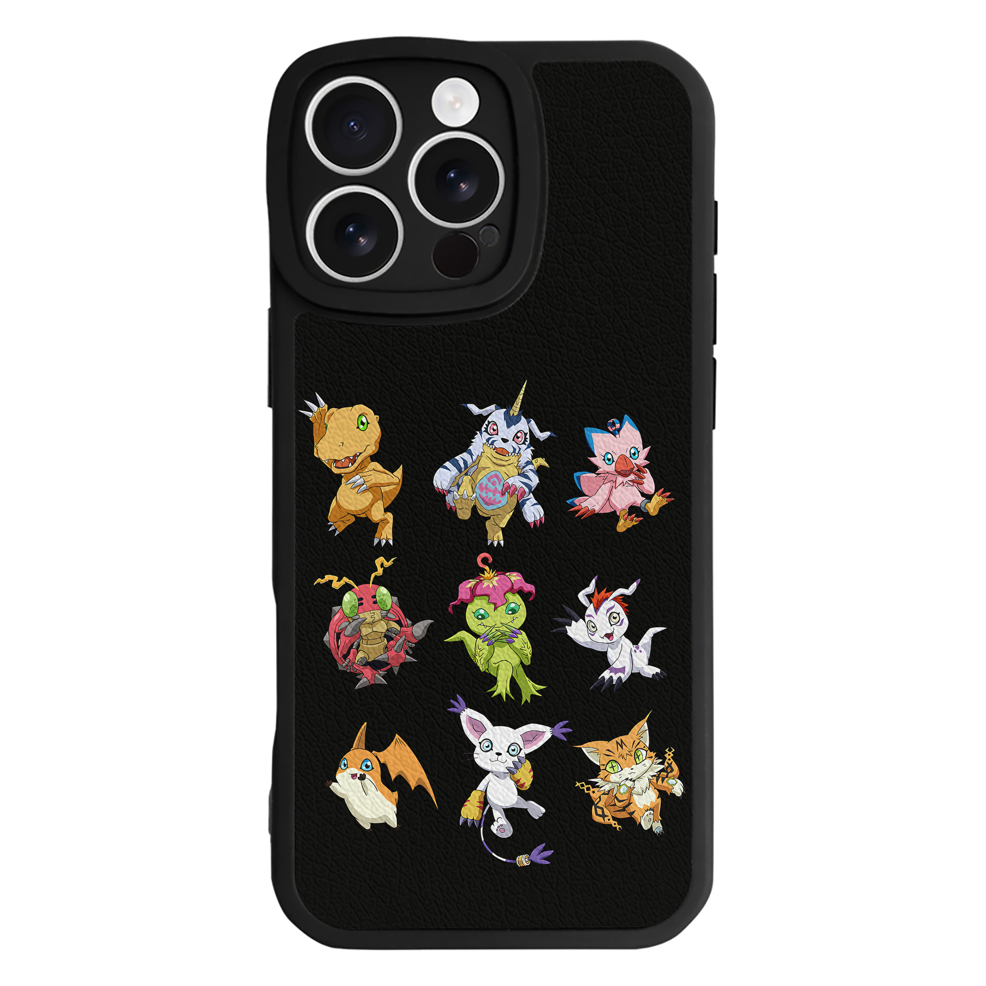 （画像用） Digimon デジタルモンスター/デジモン 【iPhone 16シリーズ対応】シリコンスマホケース（レザー調） 材質：シリコン